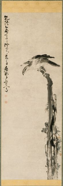 Eagle on a Tree Trunk