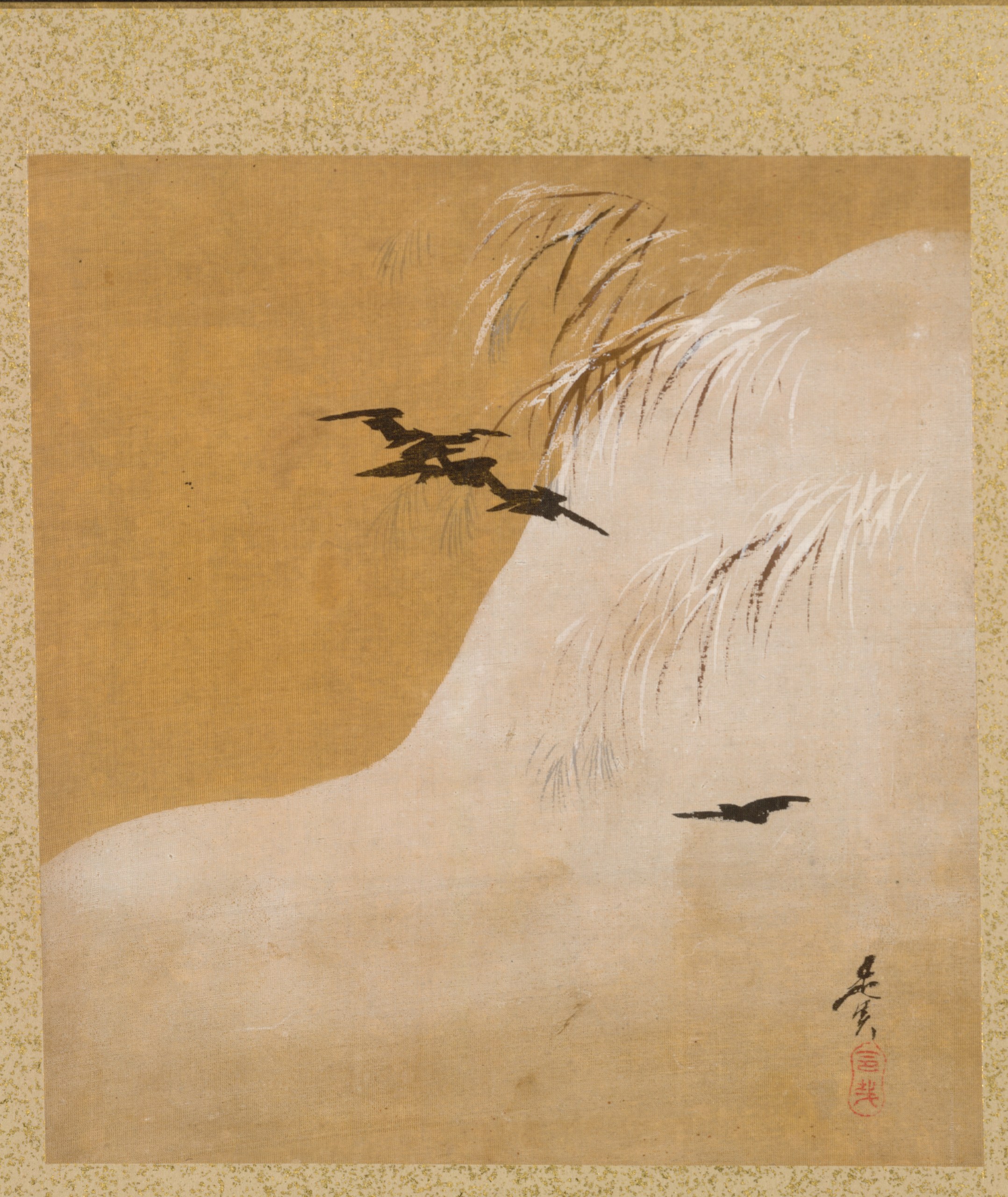 Birds in Snow from Album of Paintings by the Venerable Zeshin