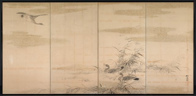 Geese, Reeds, and Water