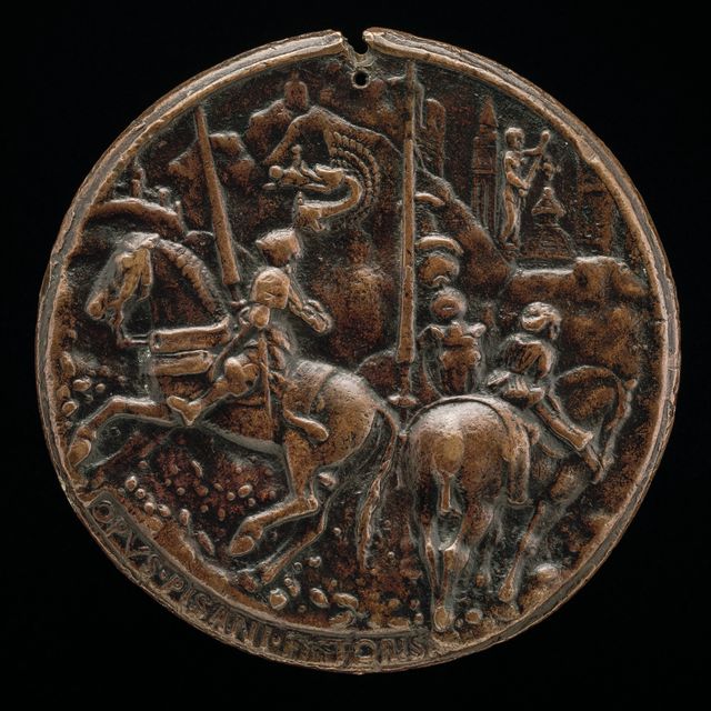 Filippo Maria Visconti Riding in a Mountainous Landscape [reverse]