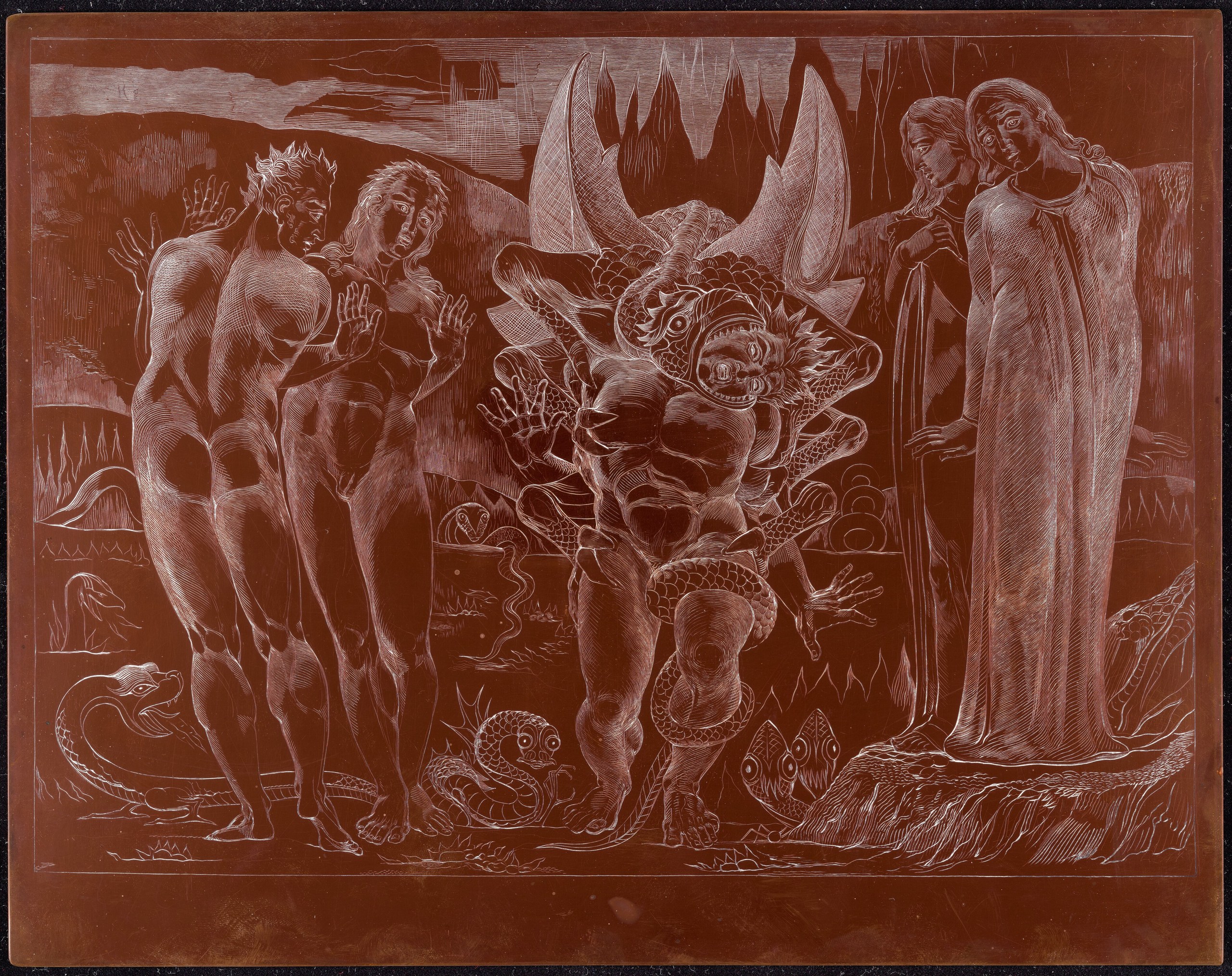The Circle of the Thieves; Agnolo Brunelleschi Attacked by a Six-Footed Serpent