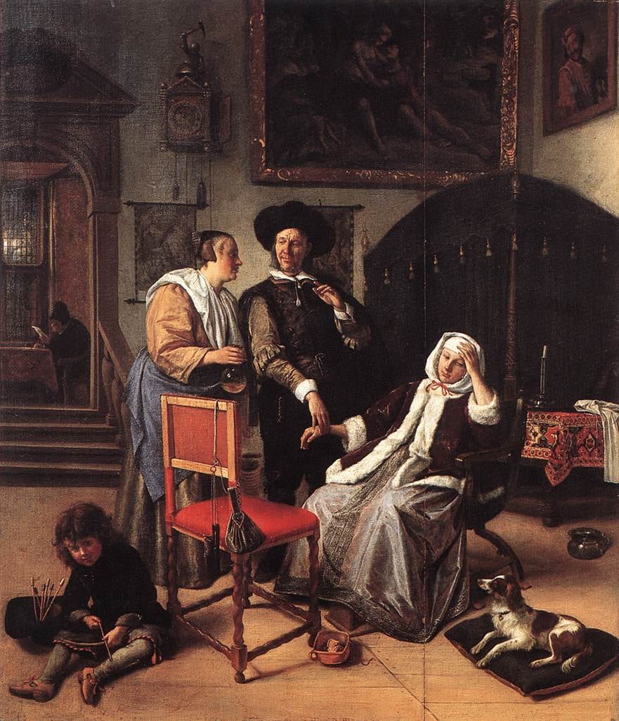 The Doctor's Visit in a Rich Interior