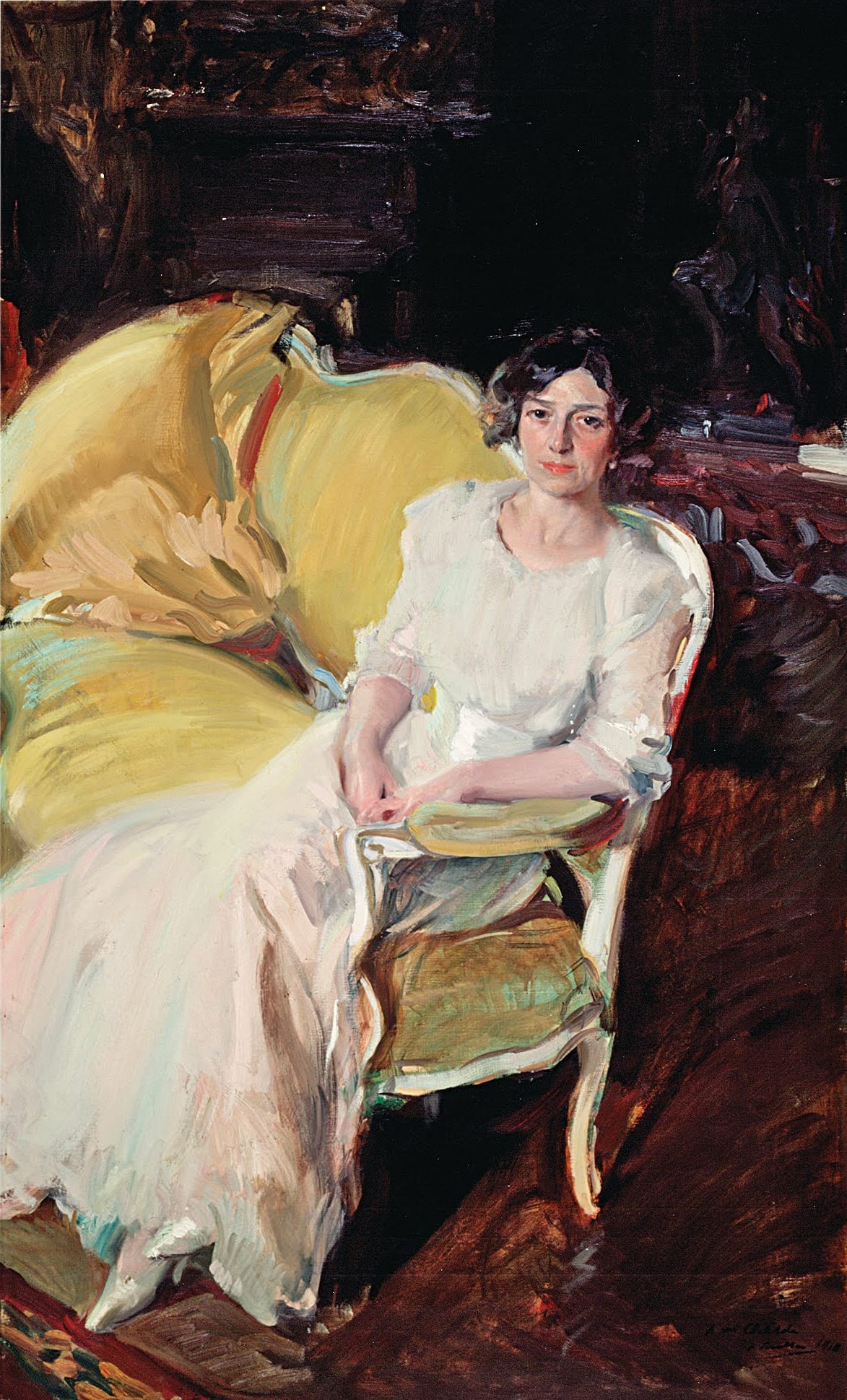 Clotilde seated on the Sofa