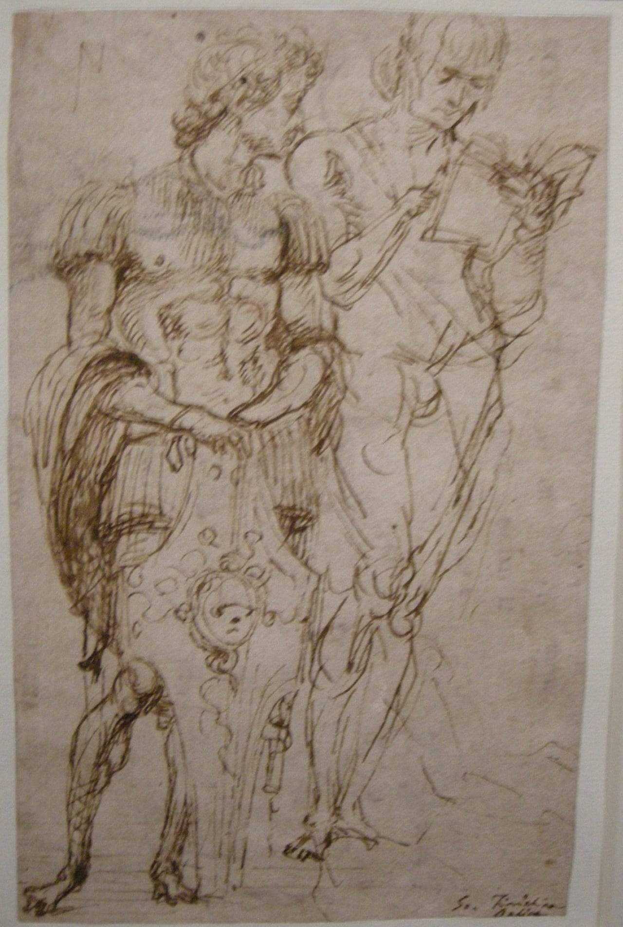 Two Standing Male Figures (recto); A Man Reclining and Other Studies (verso)