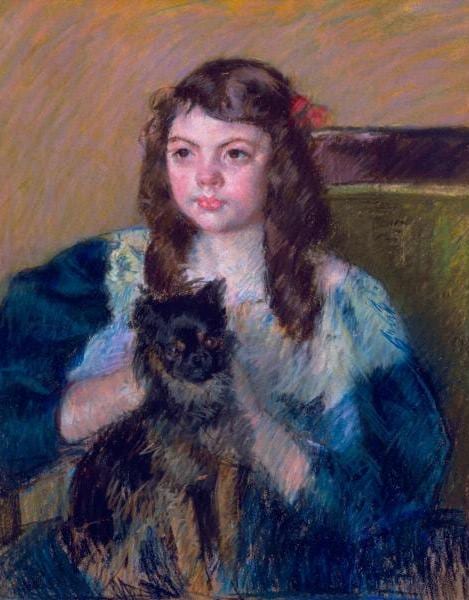 Françoise Holding a Little Dog