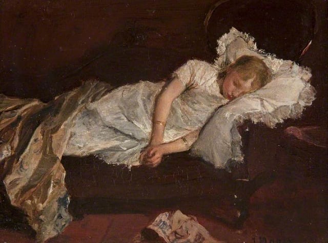 A Girl Asleep on a Sofa