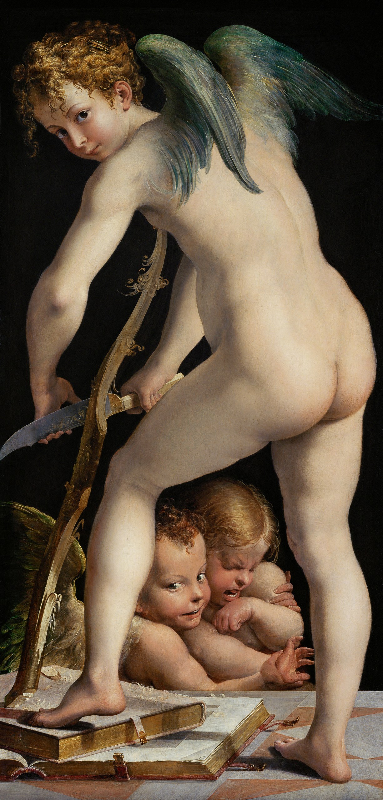 Cupid as a bow carver