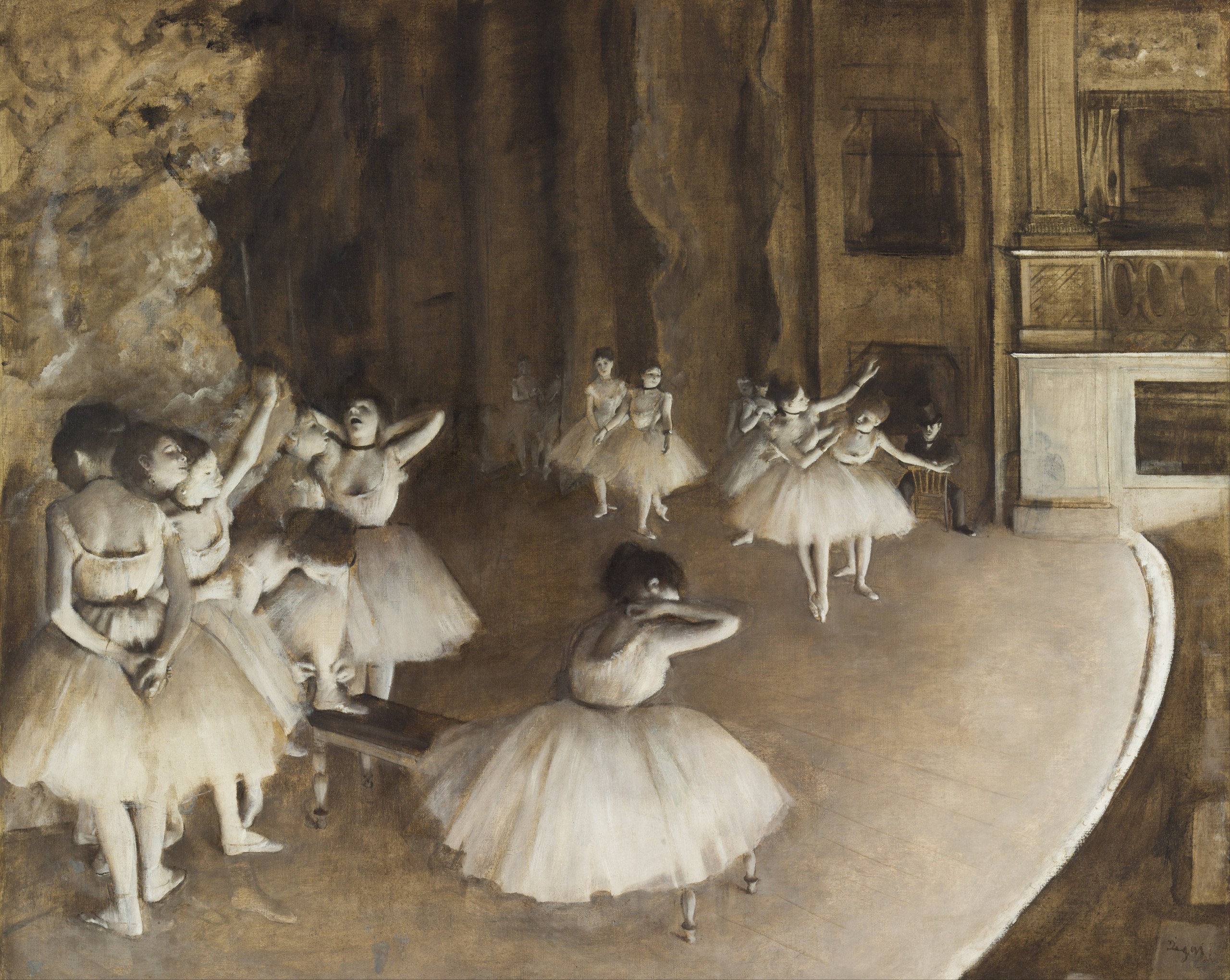 Edgar Degas - Rehearsal on Stage