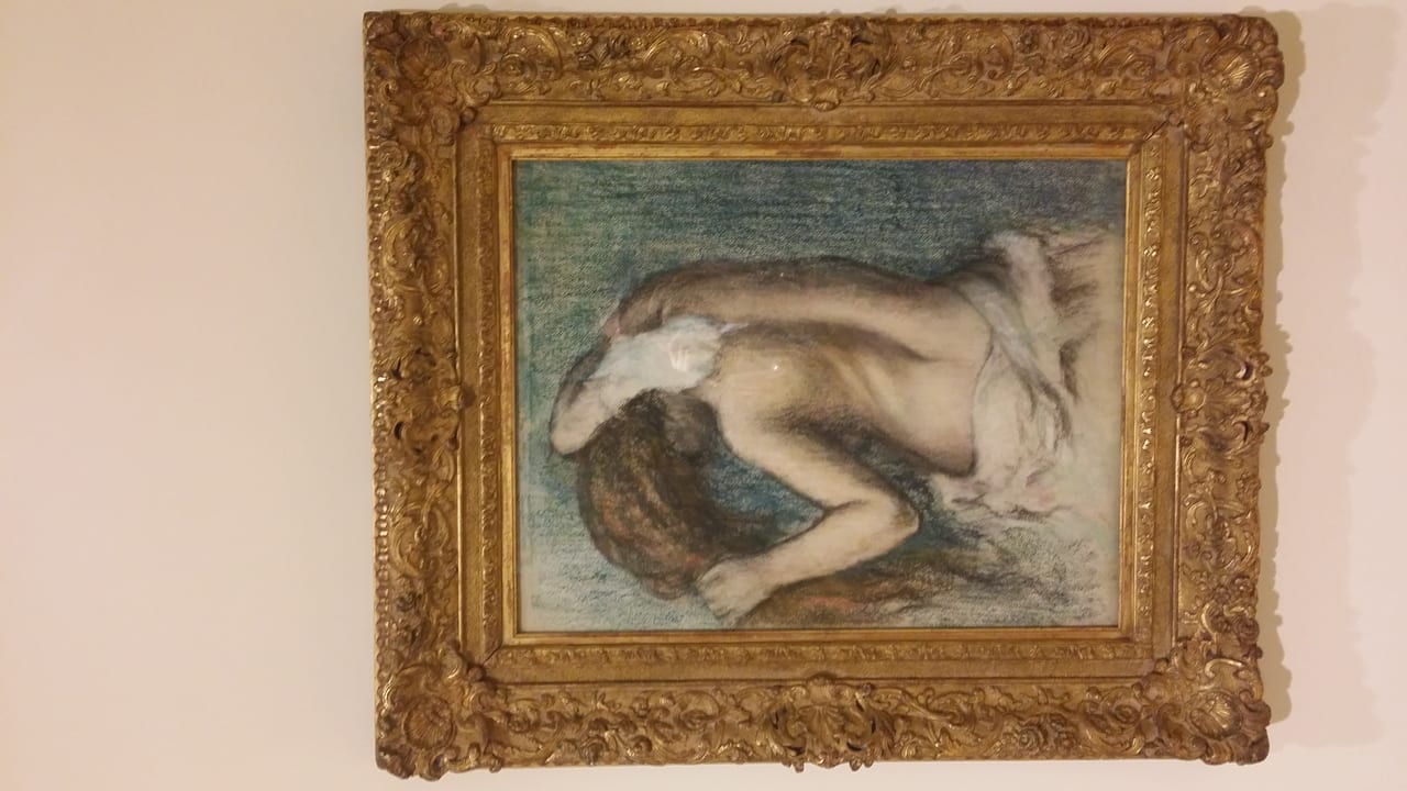 Woman bathing with hair