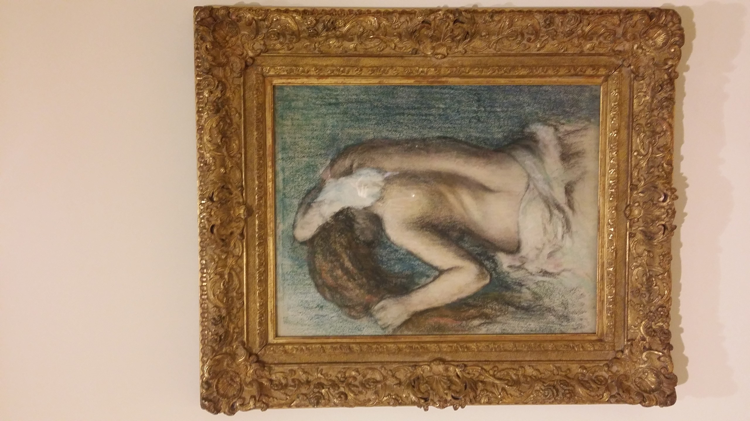 Woman bathing with hair