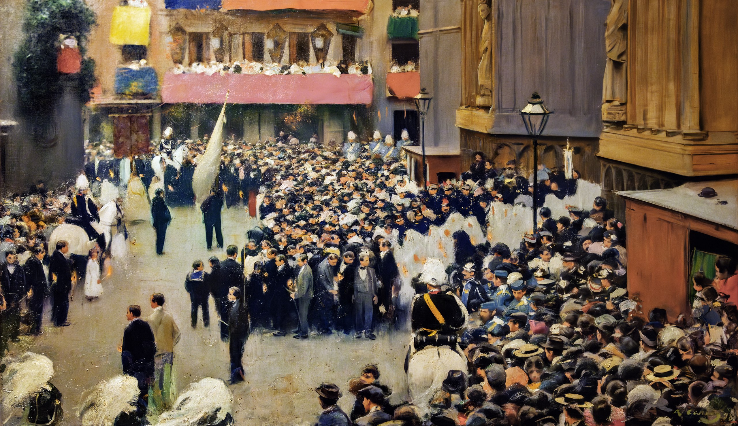 The Corpus Christi Procession Leaving the Church of Santa Maria del Mar