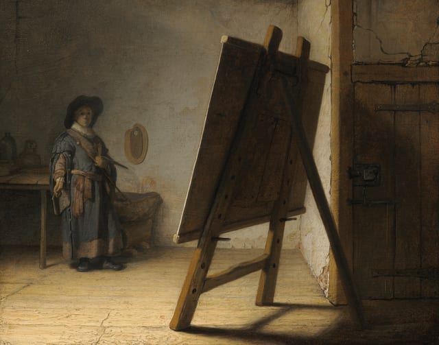 Artist in his studio