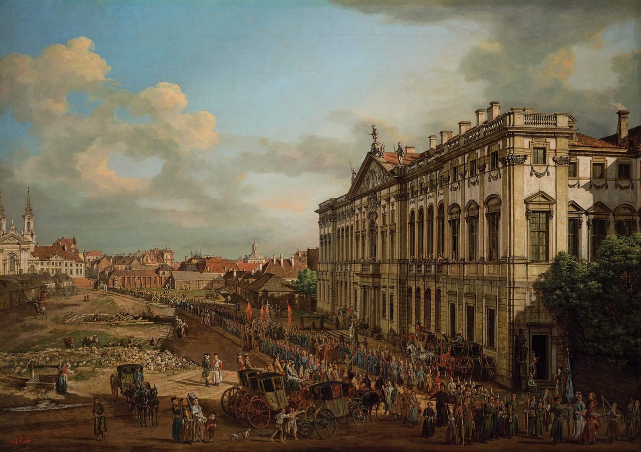 Krasiński Square with the Palace of the Republic.