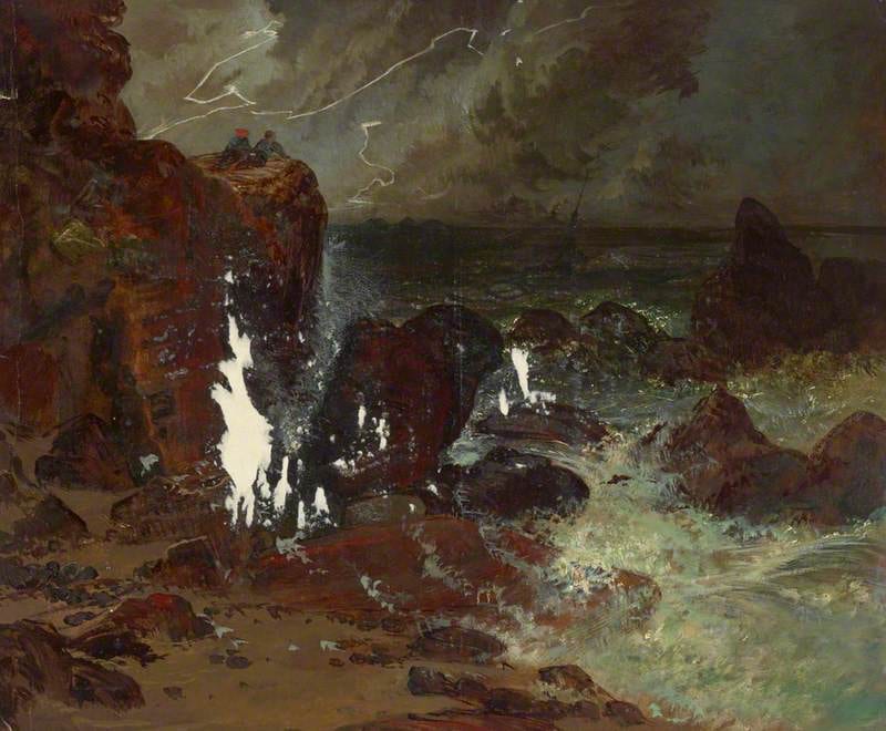 A Rocky Shore with a Shipwreck