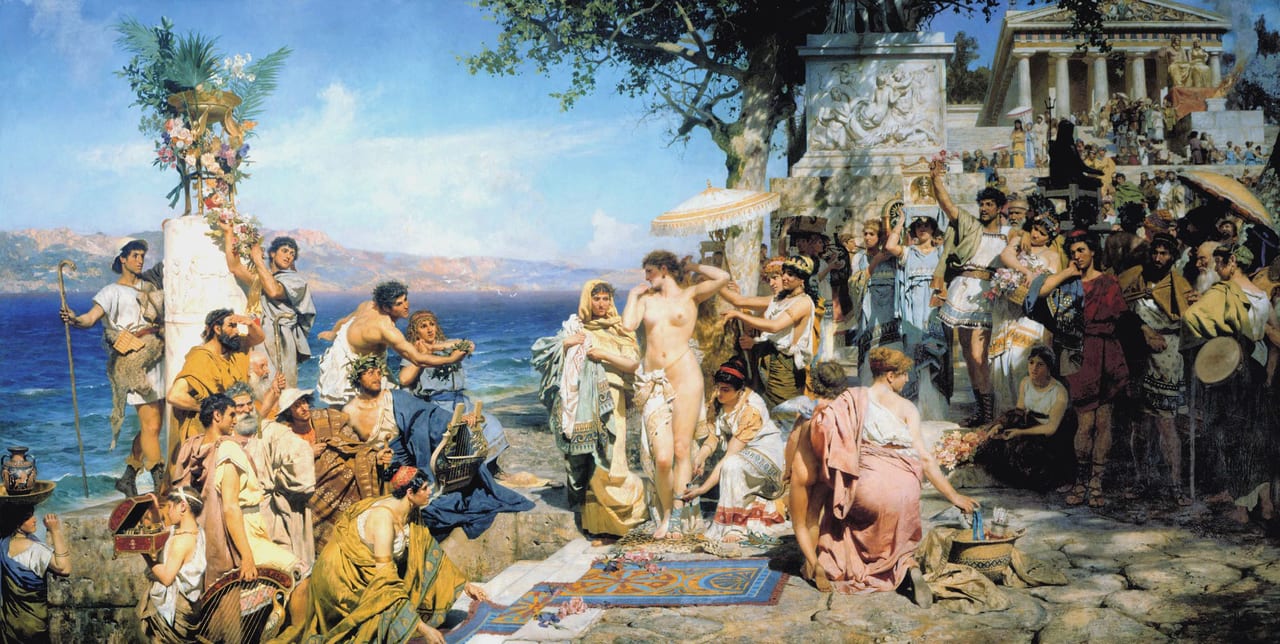 Phryne at the Festival of Poseidon in Eleusis