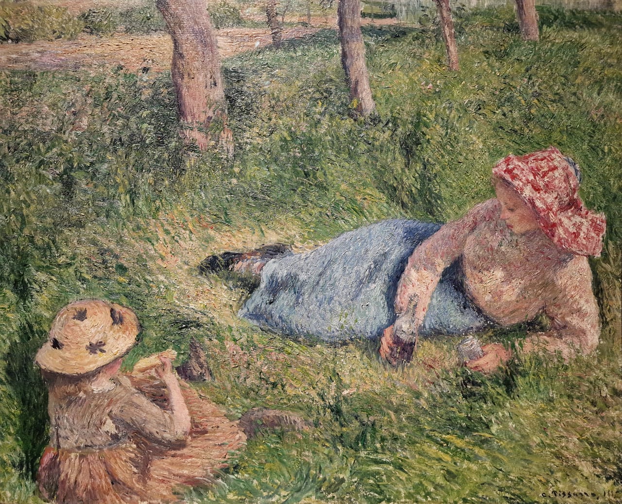 Afternoon Break, Girl and Young Peasant Woman Resting