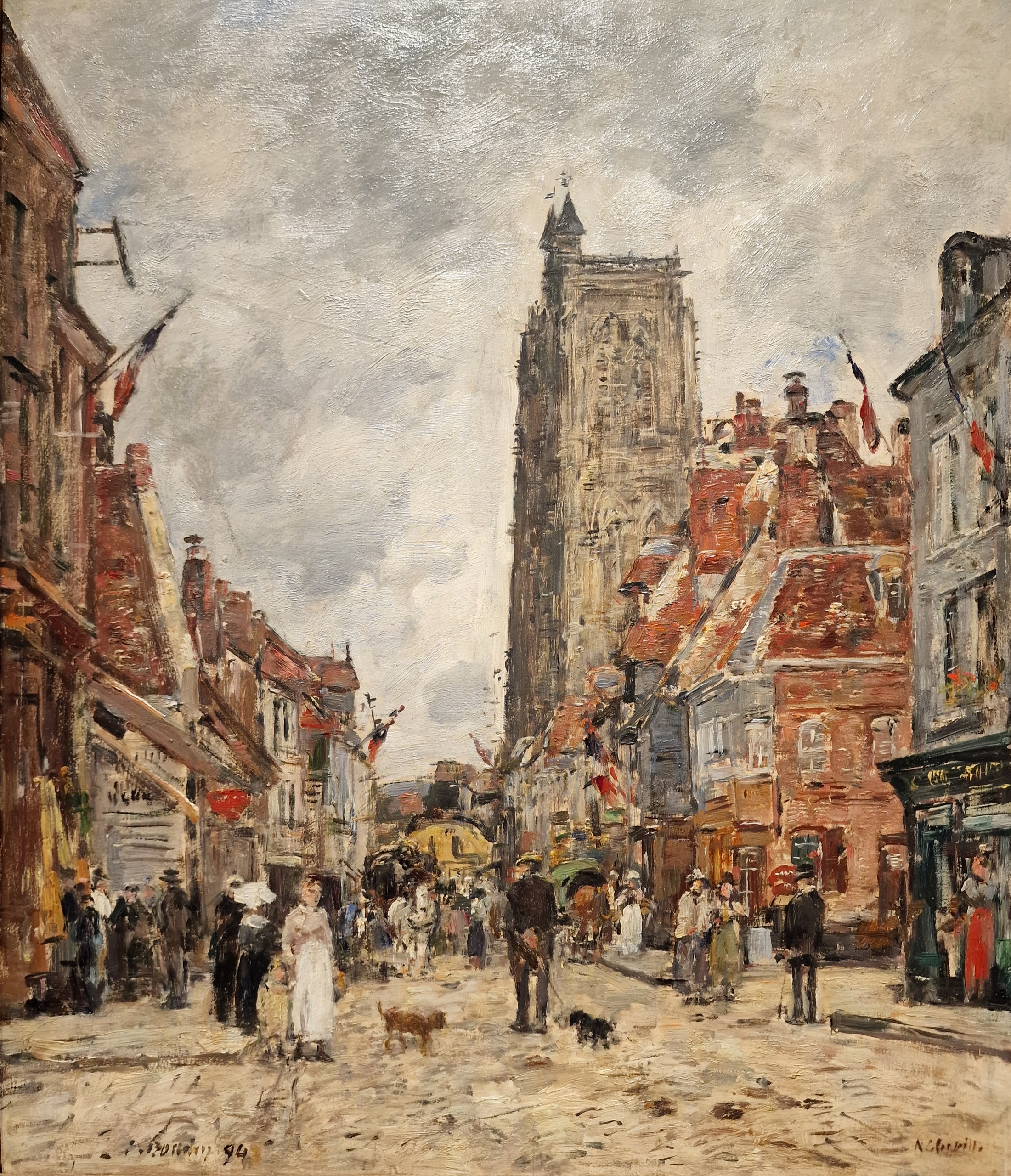 Abbeville, Street and the Church of Saint-Vulfran