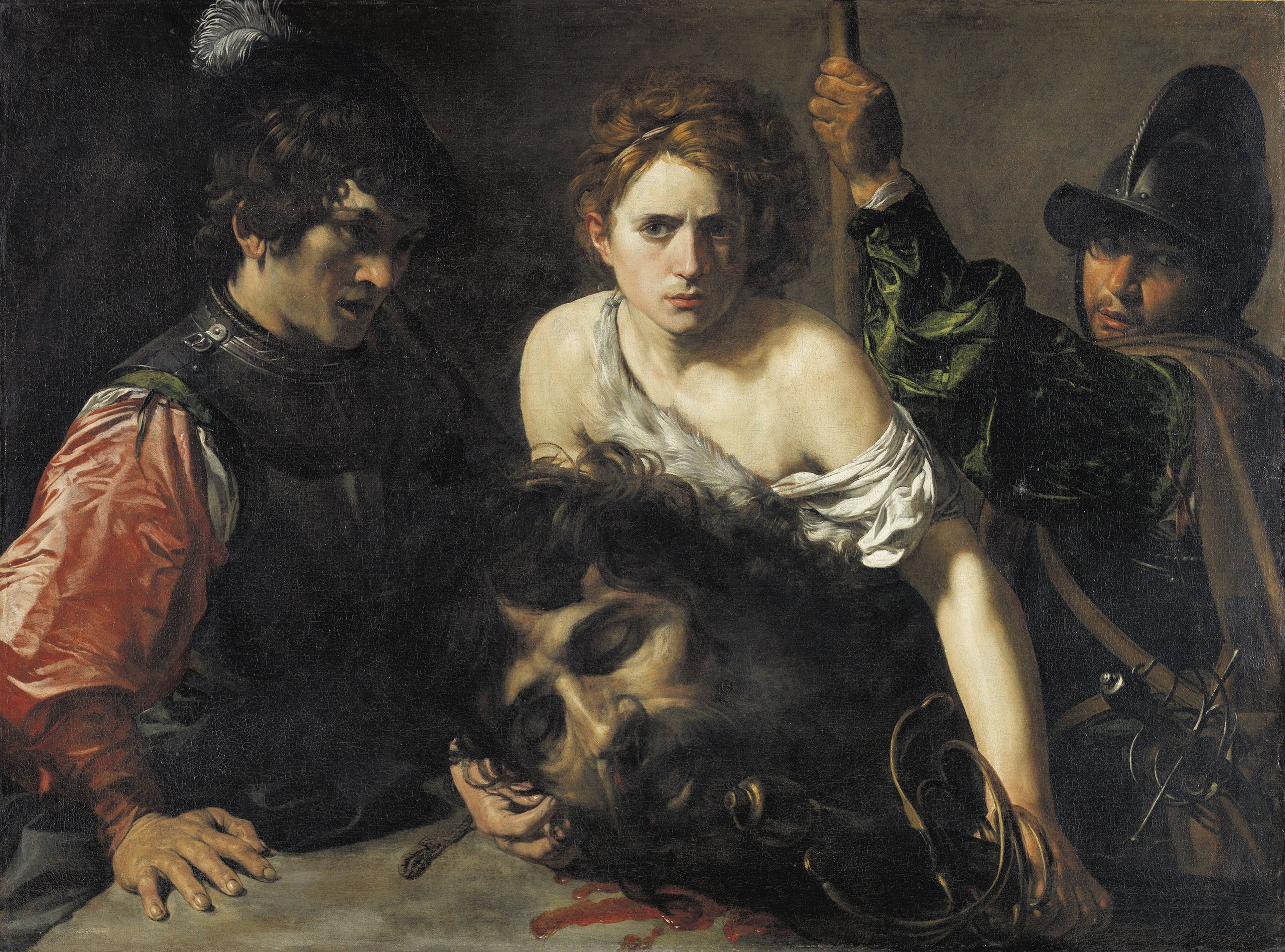 David With the Head of Goliath and two Soldiers