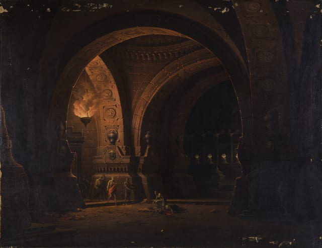 Caesar Octavianus finds Cleopatra by the body of Antonius
