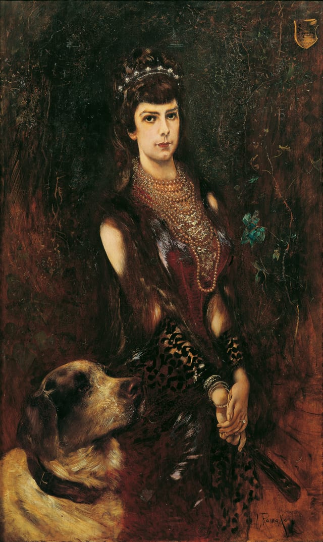 Empress Elisabeth with St. Bernard dog