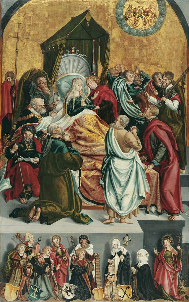 Epitaph of Alexius Funck: The death of Mary