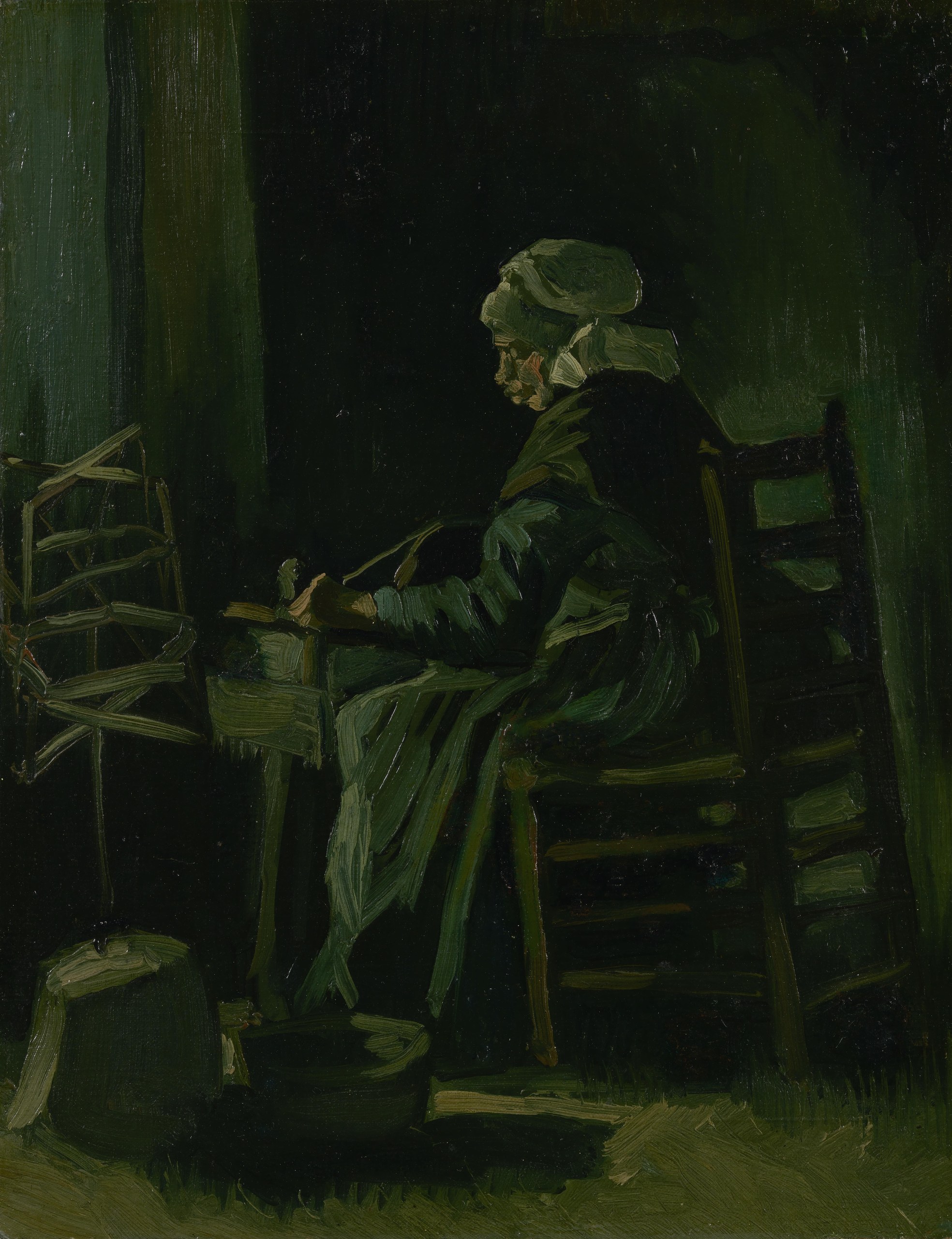 Woman Winding Yarn