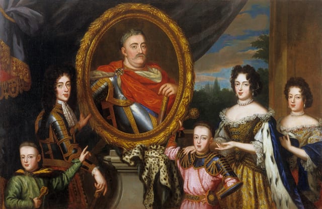 Apotheosis of John III Sobieski surrounded by his family.